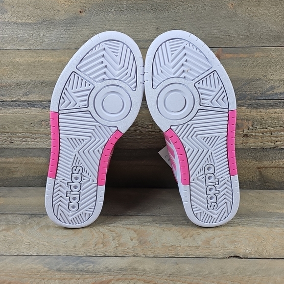adidas Women's Hoops 3.0 Bold Shoes White/Fusion Pink - Picture 6 of 10